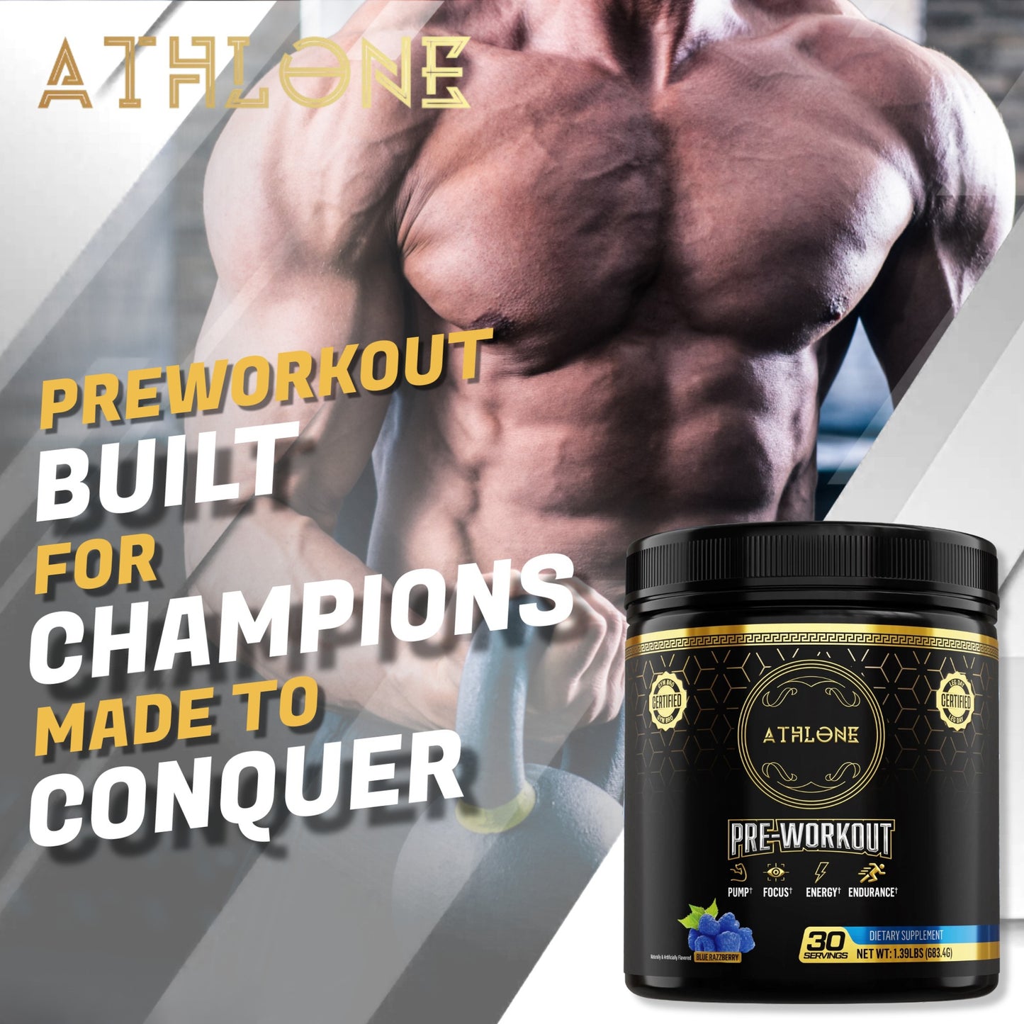 Athlone Blue-Razz Pre-Workout Powder - Athlone Supplements