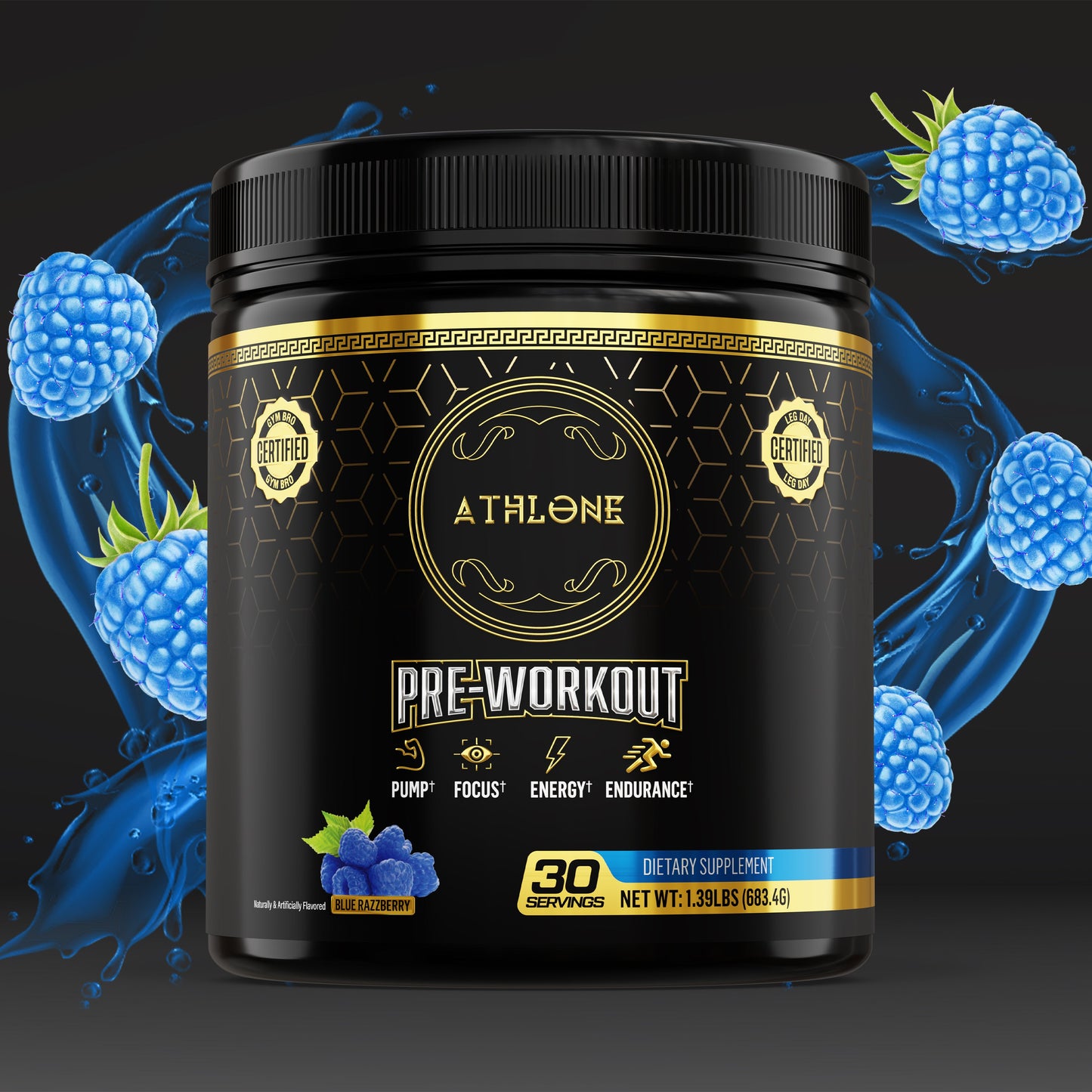 Athlone Blue Razz Pre-Workout Powder - Athlone Supplements